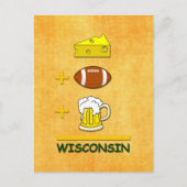 Käsefußball Beer Wisconsin Funny Mathe Postkarte (Vorderseite)