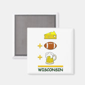Käsefußball Beer Wisconsin Magnet (Vorderseite/Rückseite)