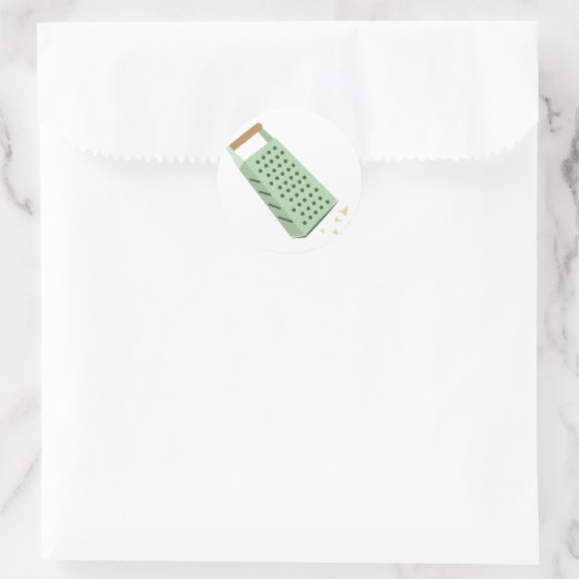 Käsegrater Runder Aufkleber (Tasche)