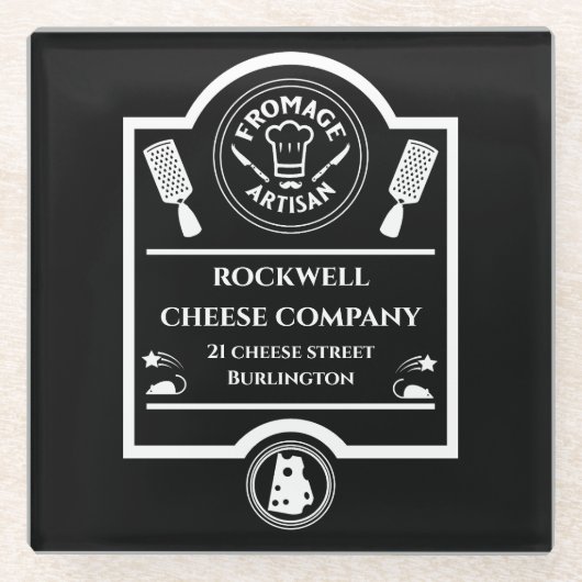 Käsehersteller Glasuntersetzer (Vorderseite)