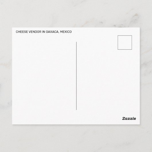 Käsehersteller in Oaxaca, Mexiko Postkarte (Rückseite)
