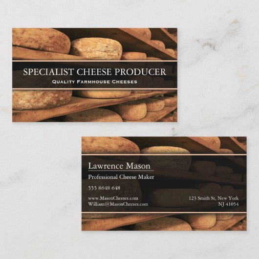Käsehersteller / Maker Foto Business Card Visitenkarte (Vorne/Hinten)