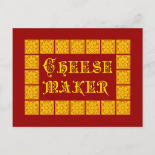 Käsehersteller Vintage Küchenkunst Postkarte