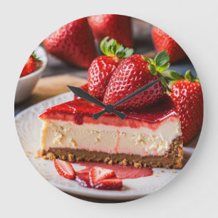 Käsekuchen Backwaren Foodie Große Wanduhr