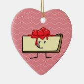 Käsekuchen, der die Kirschen übersteigen Pastete Keramik Ornament (Rechts)