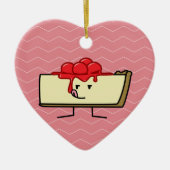 Käsekuchen, der die Kirschen übersteigen Pastete Keramik Ornament (Vorne)