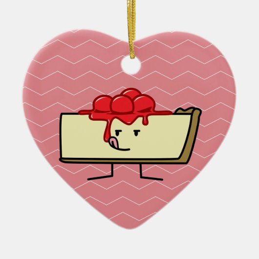 Käsekuchen, der die Kirschen übersteigen Pastete Keramik Ornament (Vorne)