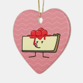 Käsekuchen, der die Kirschen übersteigen Pastete Keramik Ornament (Links)