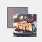 Käsekuchen mit Beeren Magnet (Vorderseite/Rückseite)