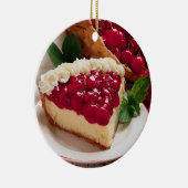 KÄSEKUCHEN MIT KIRSCHspitze-RUNDEN-VERZIERUNG Keramik Ornament (Rechts)