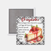 Käsekuchen-Rezept Magnet (Vorderseite/Rückseite)