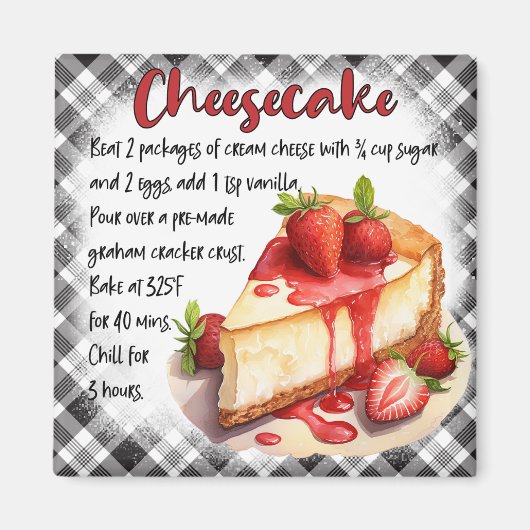 Käsekuchen-Rezept Magnet (Vorne)