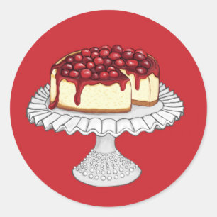 Käsekuchen-Sticker Runder Aufkleber