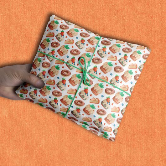 Käsekuchen und Donuts Muster Seidenpapier