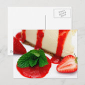 Käsekuchen und Erdbeeren Postkarte (Vorne/Hinten)