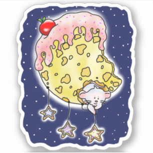 Käsemond und Maus hängend Zucker-Kochherde   Aufkleber