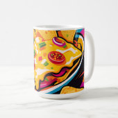 Käsenachos-Explosion-Muster Kaffeetasse (VorderseiteRechts)
