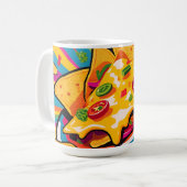Käsenachos-Explosion-Muster Kaffeetasse (Vorderseite Links)
