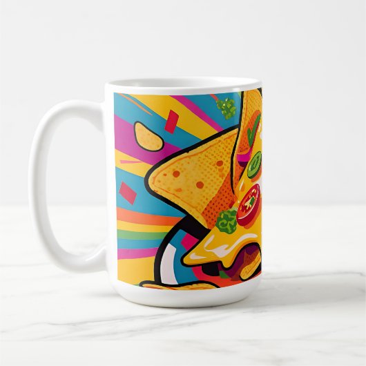 Käsenachos-Explosion-Muster Kaffeetasse (Links)