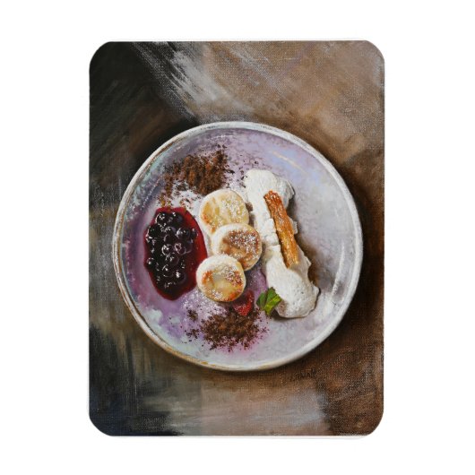 Käsepfannkuchen mit Berries - Gourmet-Küche Magnet (Vertikal)