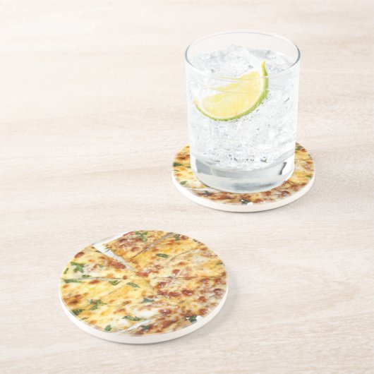 Käsepizza Getränkeuntersetzer (Seite)