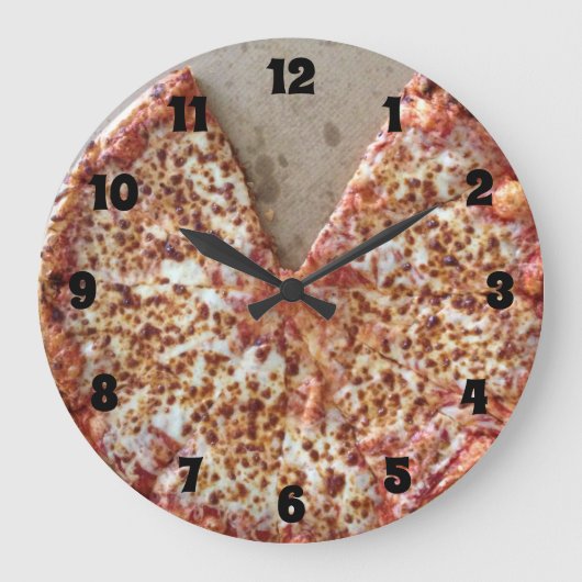 Käsepizza Große Wanduhr (Vorderseite)