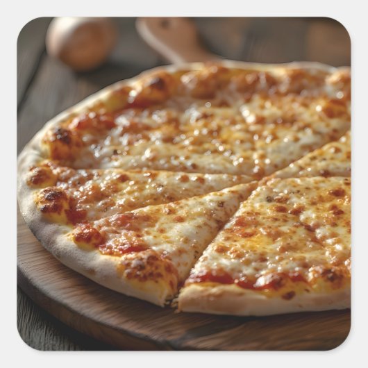 Käsepizza Quadratischer Aufkleber (Vorderseite)