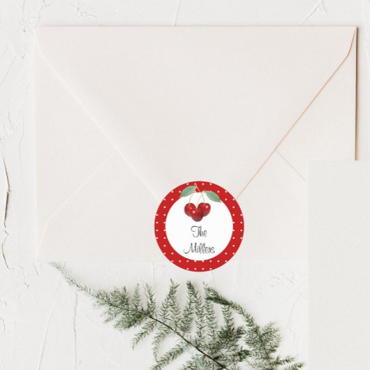 Käsereien und Polka-Dosen-Aufkleber Runder Aufkleber