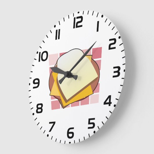 Käsesandwich-Fun Food Große Wanduhr (Winkel)