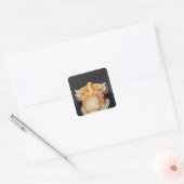 Käseschale aus Staffordshire in Form einer Kuh Quadratischer Aufkleber (Umschlag)