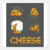 Käsescheiben Quadratischer Aufkleber (Vorderseite)