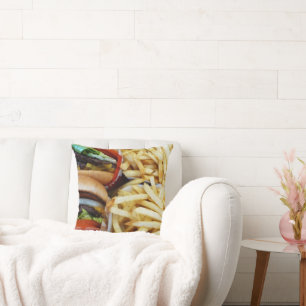 Käseseburgers und Fries Kissen