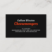 Käsesorte, Cheesemonger Visitenkarte (Rückseite)