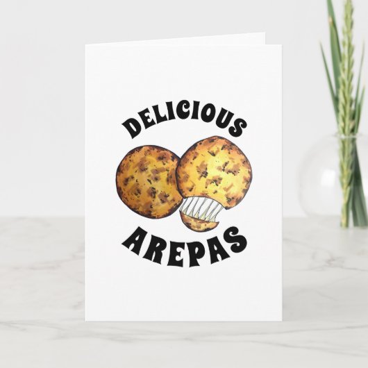 Käsesorten Mais Arepas Südamerikanische Küche Karte (Vorderseite)