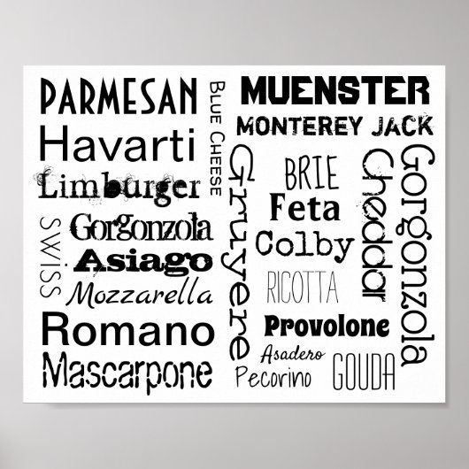 Käsesorten Poster (Vorne)