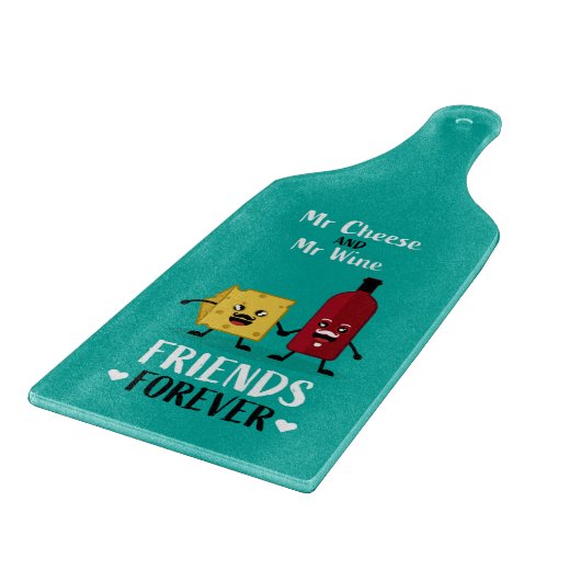 Käsesorten und Weine der besten Freunde Schneidebrett (Ecke)