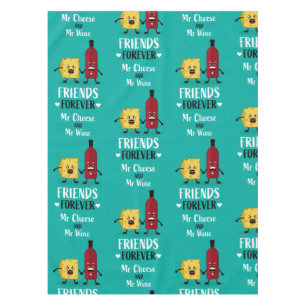 Käsesorten und Weine der besten Freunde Tischdecke