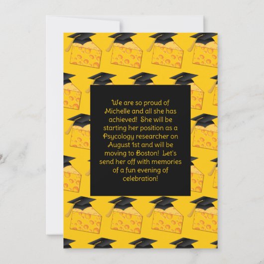 Käsespartei Cheesy Funny Albern Einladung (Rückseite)