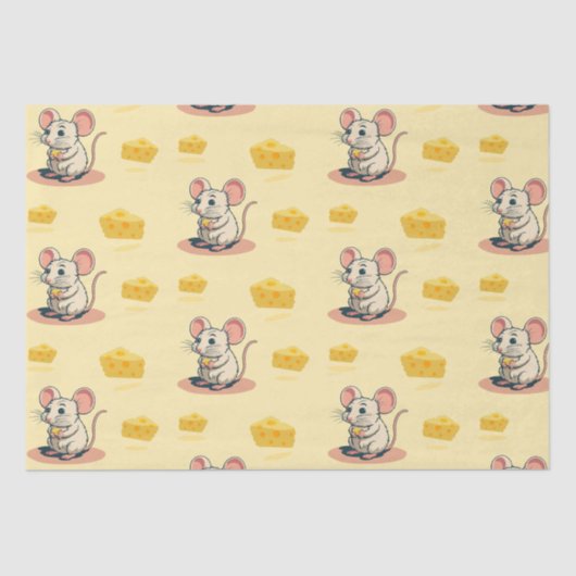 Käsespezialitäten: Niedliche Maus mit Käsesocken Seidenpapier (Vorderseite)