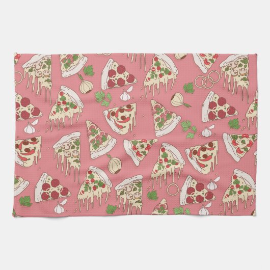 Käsespezifisches Pizza-Muster Geschirrtuch (Horizontal)