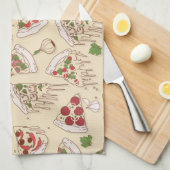 Käsespezifisches Pizza-Muster Geschirrtuch (Viertel Falte)