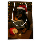 Käsesteuer Weihnachtsgeschenk - Doberman Mittlere Geschenktüte (Vorderseite)