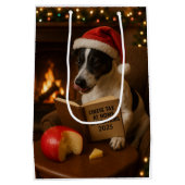 Käsesteuer Weihnachtsgeschenk - Jack Russell Mittlere Geschenktüte (Rückseite)