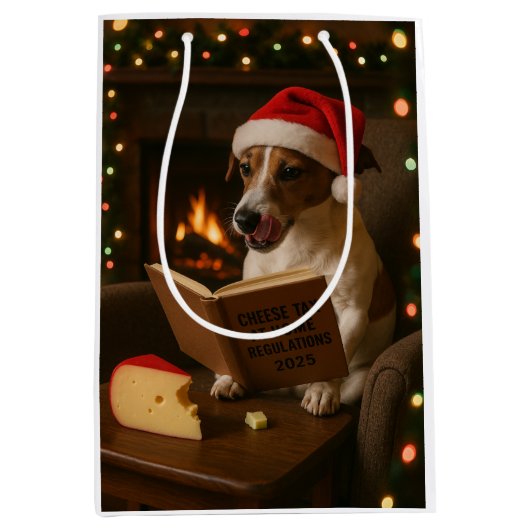 Käsesteuer Weihnachtsgeschenk - Jack Russell Mittlere Geschenktüte (Vorderseite)
