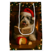 Käsesteuer Weihnachtsgeschenk Old English Sheepdog Mittlere Geschenktüte (Rückseite)