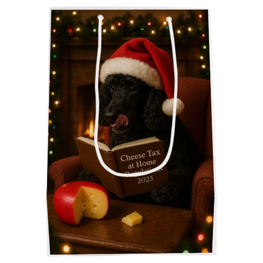 Käsesteuer Weihnachtsgeschenk - Poodle Mittlere Geschenktüte (Rückseite)