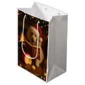 Käsesteuer Weihnachtsgeschenk - Poodle Mittlere Geschenktüte (Vorderseite Schrägansicht)