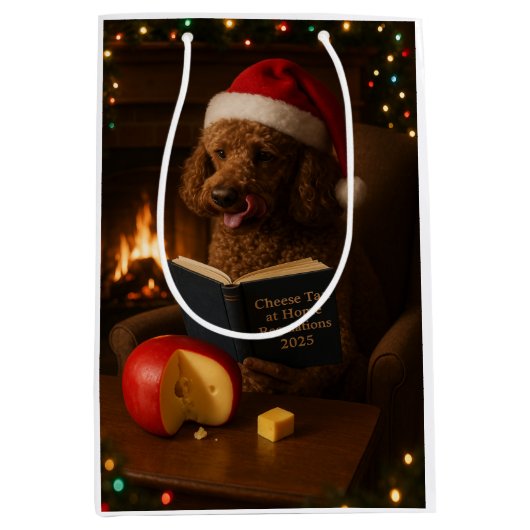 Käsesteuer Weihnachtsgeschenk - Poodle Mittlere Geschenktüte (Vorderseite)