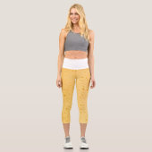 Käsetexturmuster Capri Leggings (Vorderseite)