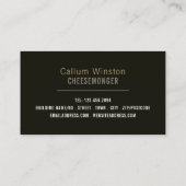 Käsevorführung, Cheesemonger Visitenkarte (Rückseite)